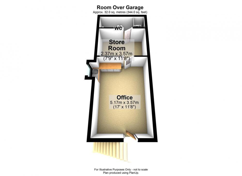 3D Floor Plan (Room over Garaging)